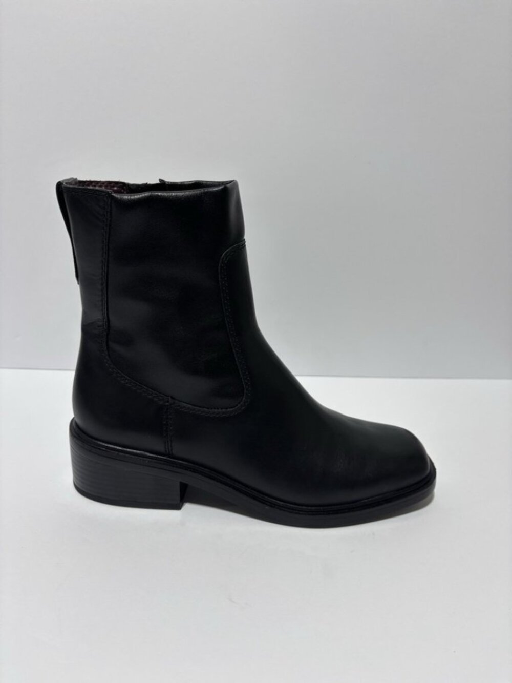 Franco Sarto Women’s Gravi Black Leather Ankle Booties, Size 8.5 M